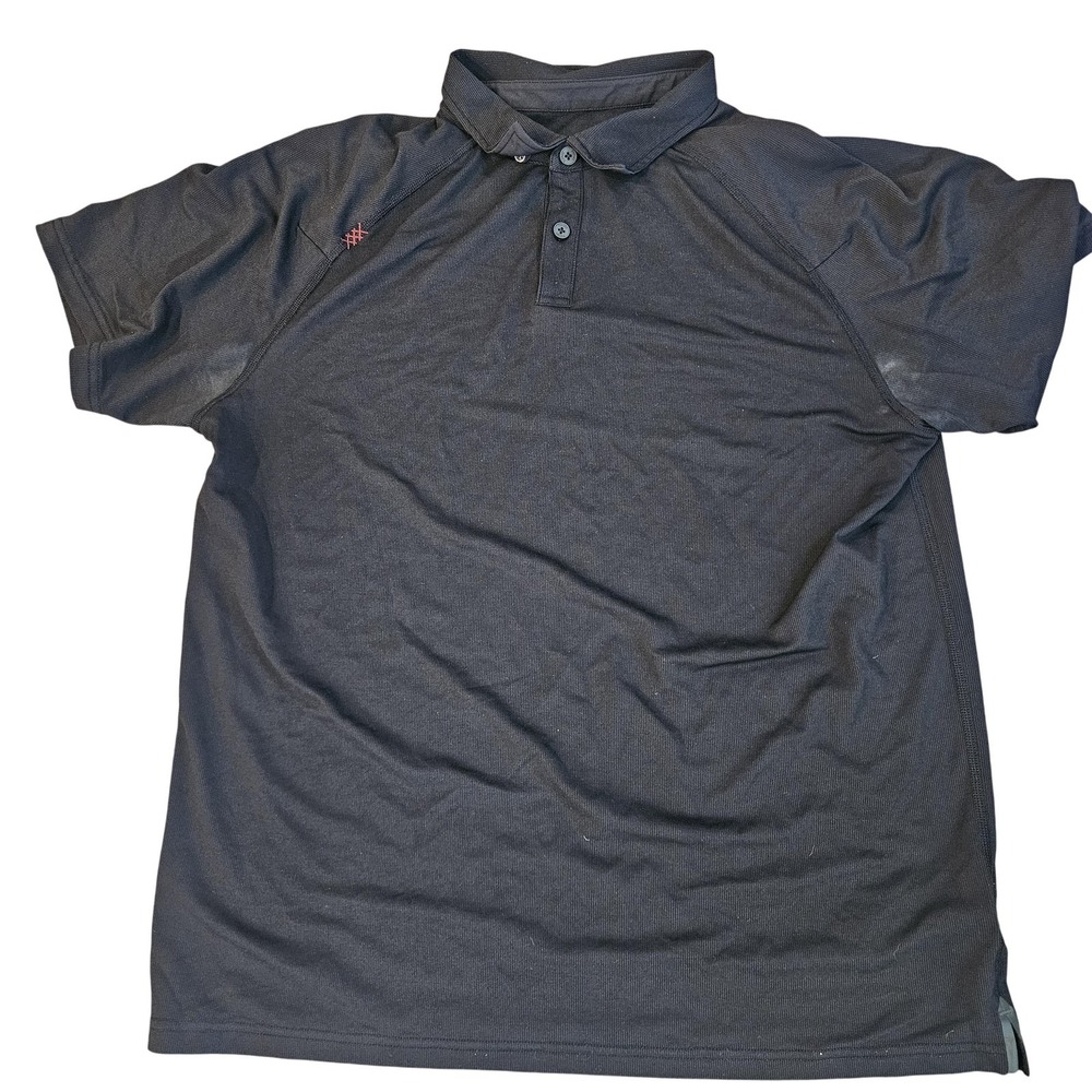 Rhone‎ Polo Shirt Mens Large Black Performance Short Sleeve Casual Tagless Knit